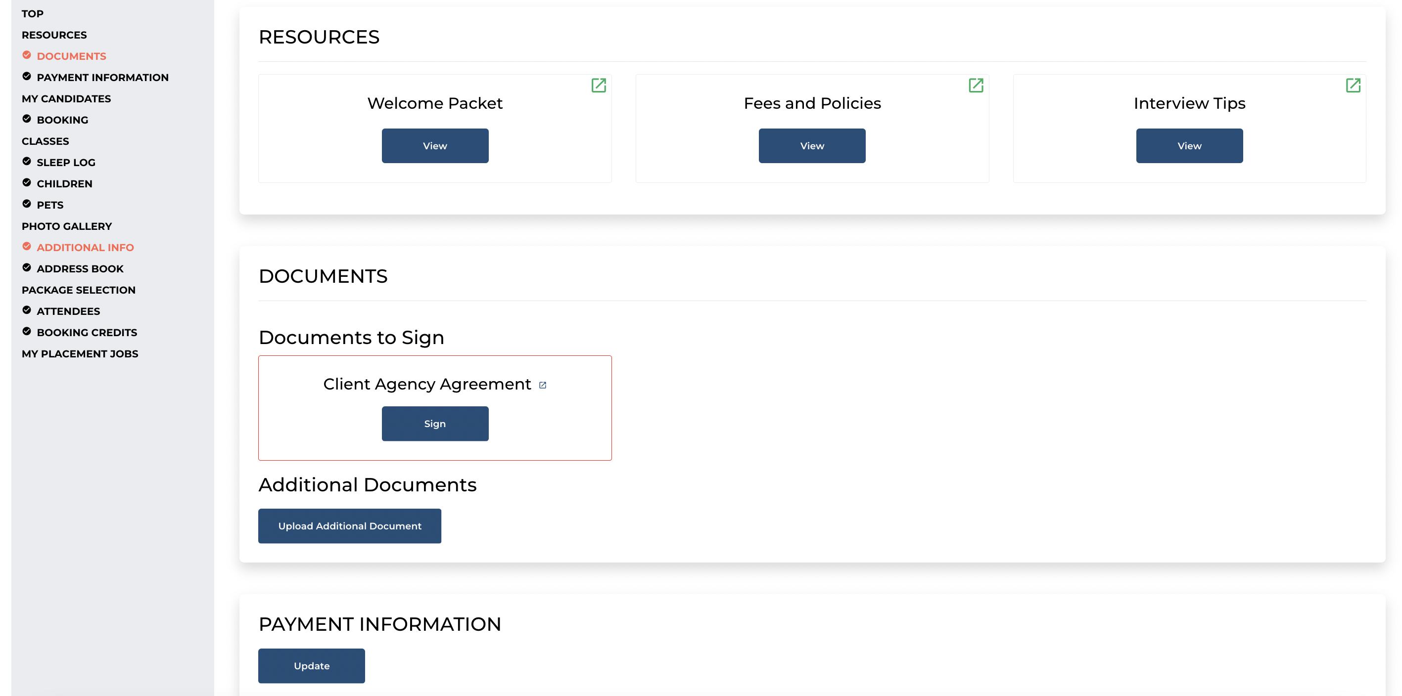 Educational Staffing 7 clientdashboard