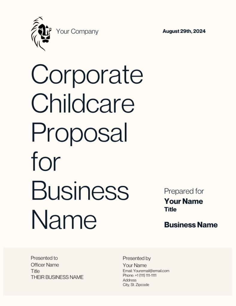 Enginehire Corporate Childcare Care Proposal