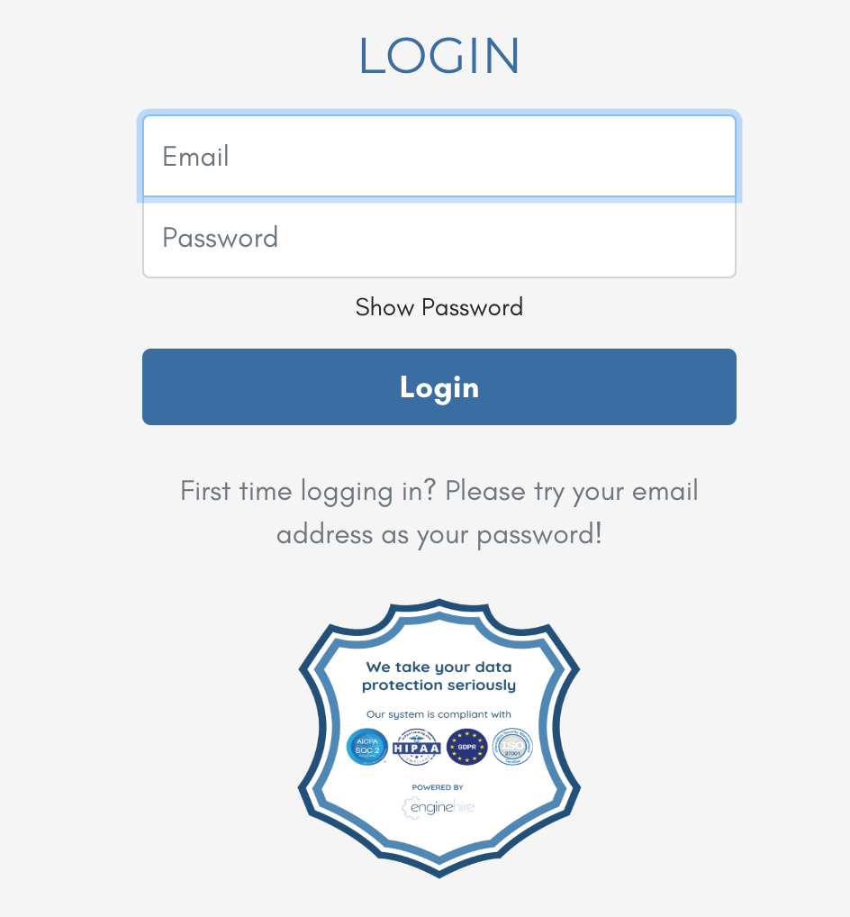 Login Screen Compliance Badge