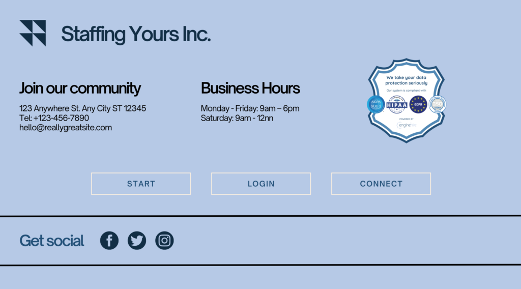 Enginehire Website footer mockup