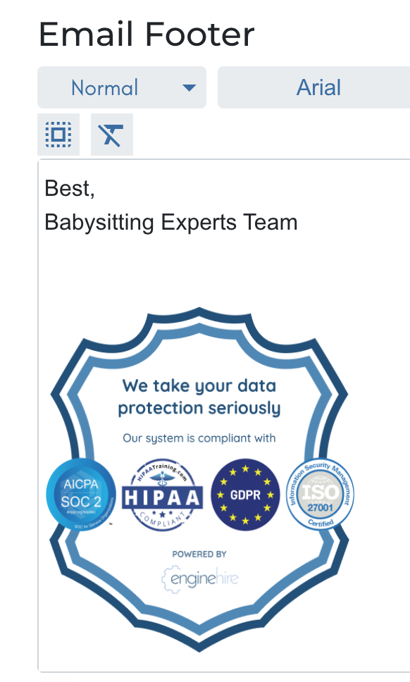 Compliance Badge Email Footer