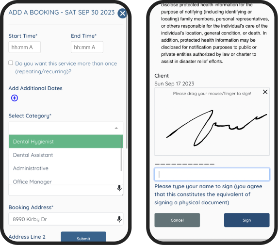 client booking EngineHire