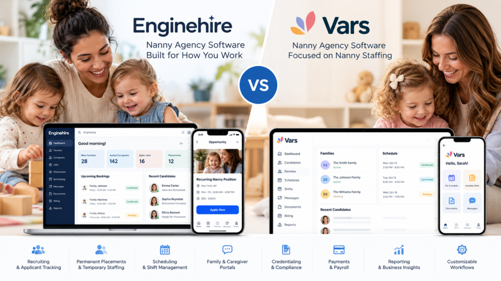 Vars vs Enginehire: Nanny Agency Software Comparison 2027 1 Vars vs Enginehire Nanny Software Comparison